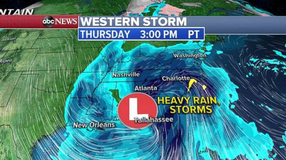 By Thursday, the current western storm will have made its way across much of the U.S.