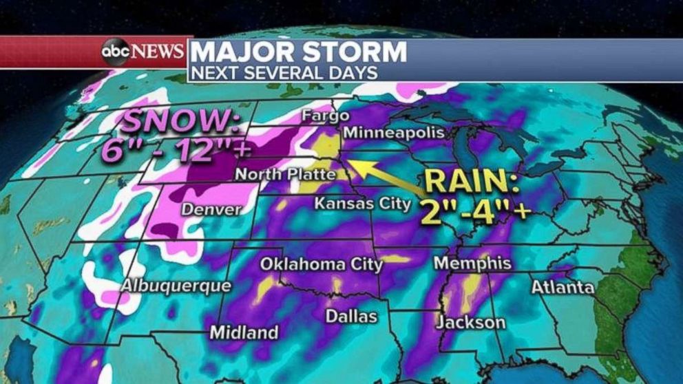 PHOTO: Lots of rain and snow are in the forecast over the next few days.