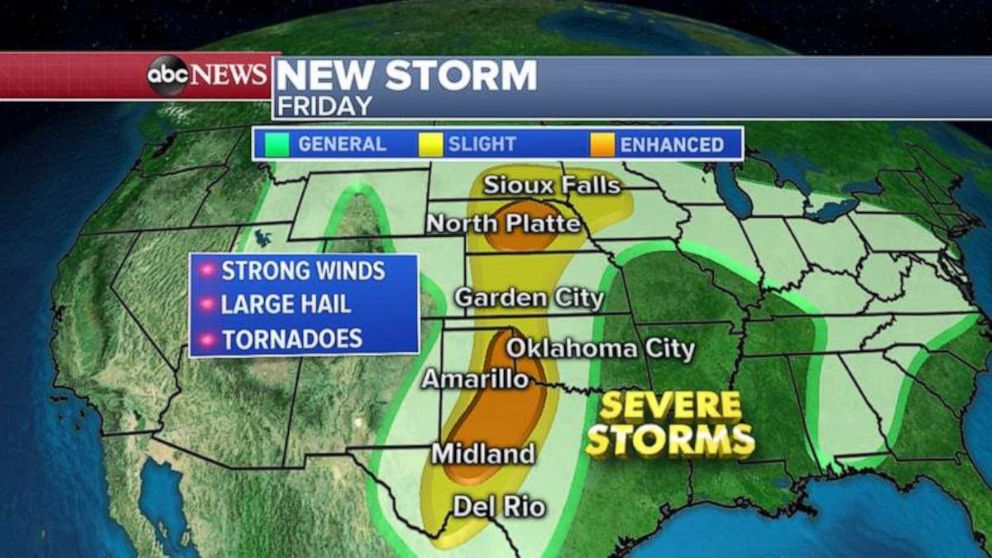 PHOTO: The new storm will make its way to the Midwest and Plains by Friday.