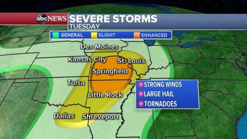 PHOTO: Severe weather is forecast to continue on Tuesday.