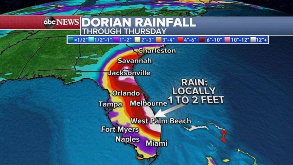 PHOTO: Rainfalls of 1 to 2 feet are expected through Thursday in parts of Florida.