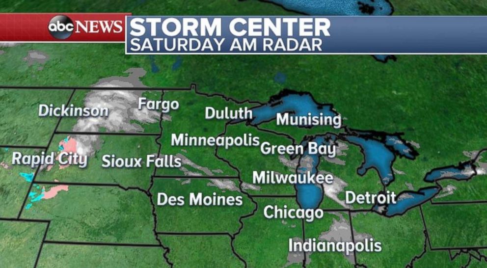 Cold-air blasts are expected in the Upper Midwest.