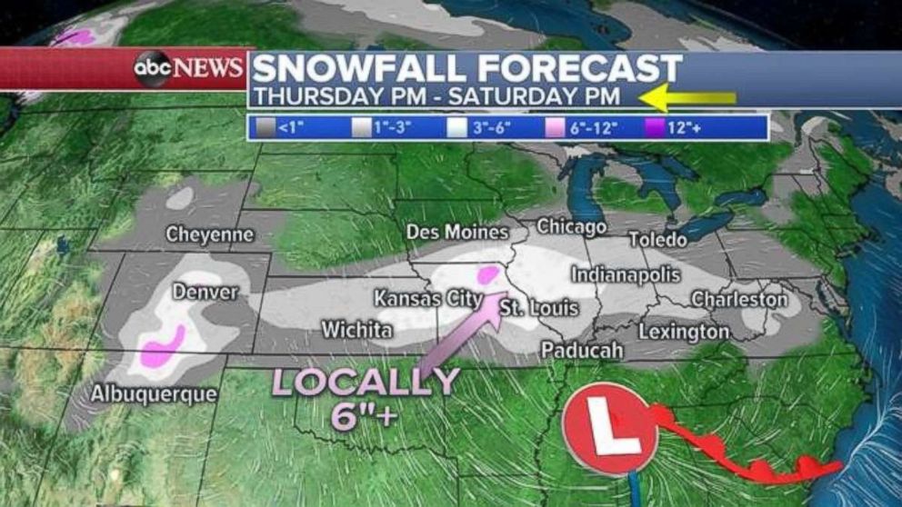Parts of the upper Midwest will see significant snowfall through Saturday.