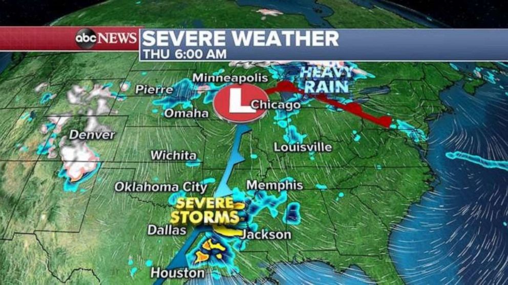 PHOTO: Severe weather is expected east of Dallas Thursday morning.