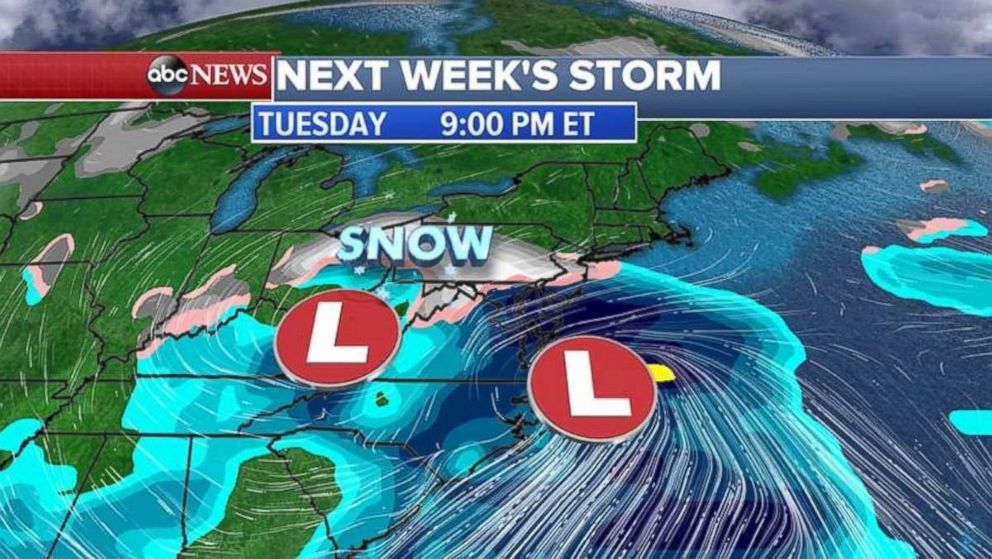 By Tuesday, the system will begin developing into a coastal storm.