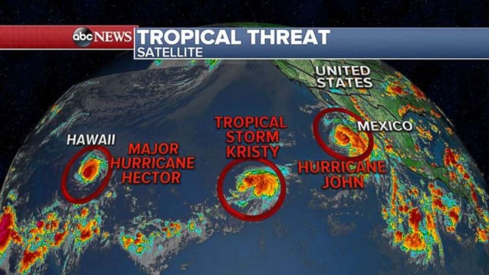 None of the three systems in the Pacific Ocean appear to be threatening landfall.