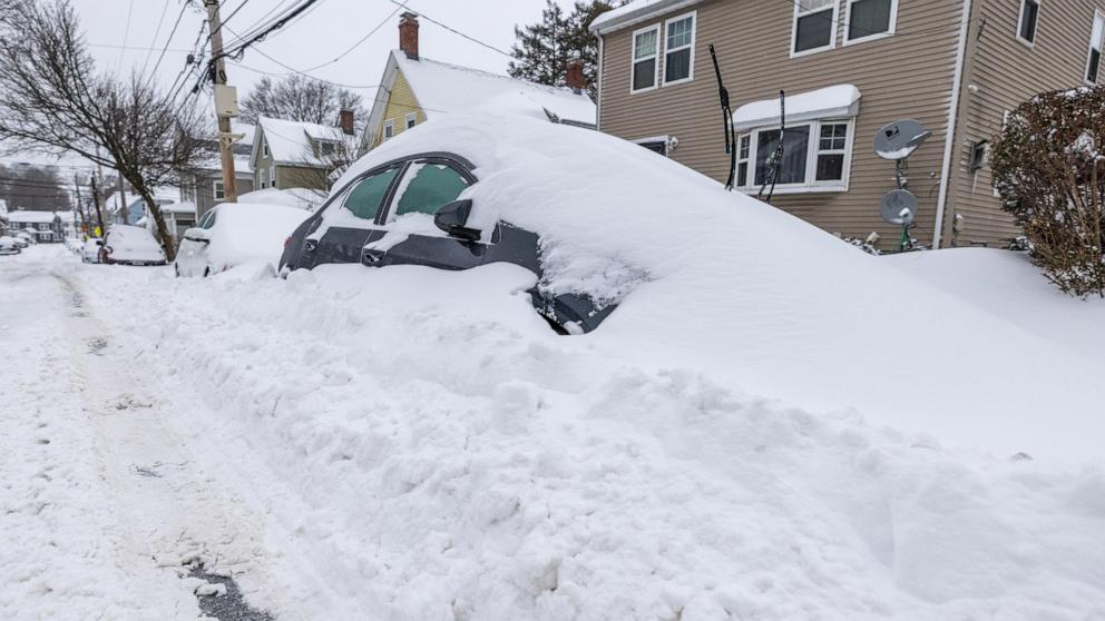 PHOTO: Snow covers cars following a major storm storm on January 26, 2026 in Boston, MA.