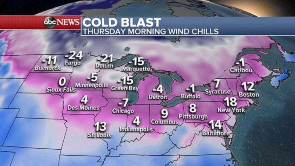 PHOTO: Temperatures will drop Thursday morning after the storm clears.