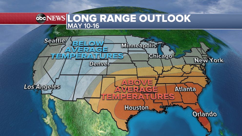 PHOTO: The tornado outlook for May 10-16, 2021.