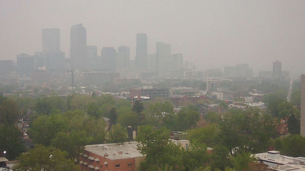 PHOTO: Heavy wildfire smoke transported from Canadian wildfires can be found throughout northeastern Colorado on Friday, including Denver and the entire northern Front Range region.