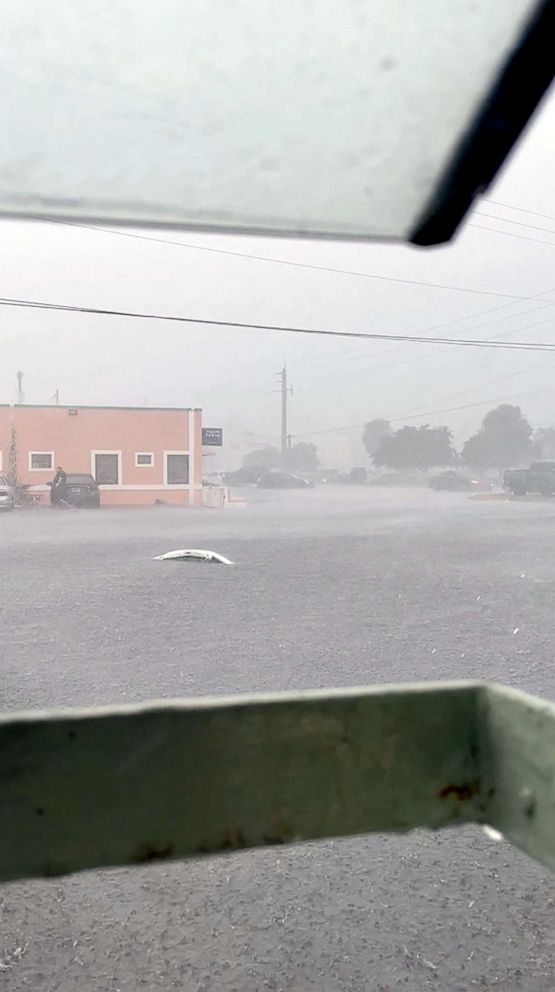 PHOTO: A general view shows a flooded street in Fort Lauderdale, Fla., April 12, 2023 in this screen grab obtained from social media.