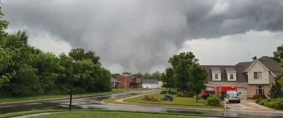 PHOTO: A tornado is seen near South Bend, Indiana, on Sunday, June 23.