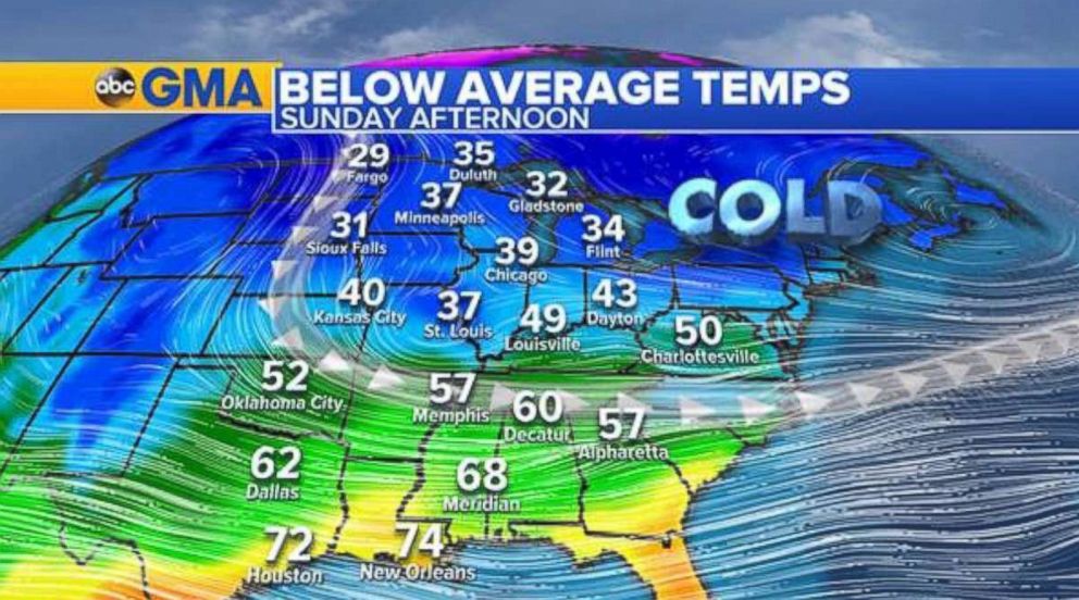 PHOTO: A cold upper trough will be keeping our temperatures below average for the Great Lakes region through New England.