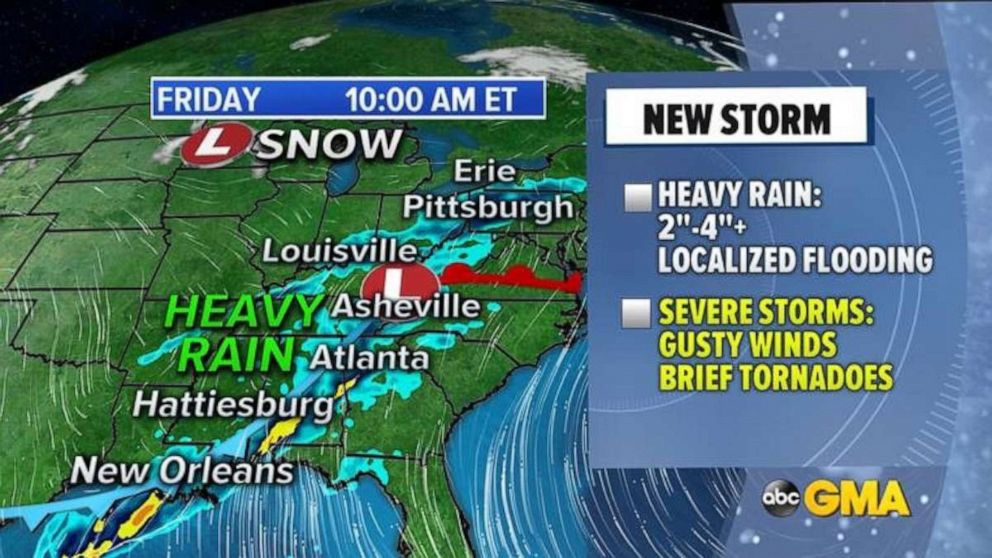 PHOTO: Tracking the storm through Friday morning weather map.