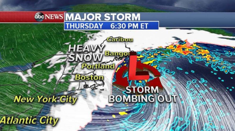 PHOTO: Snow will end for much of the Northeast by the evening on Jan. 4, 2018.