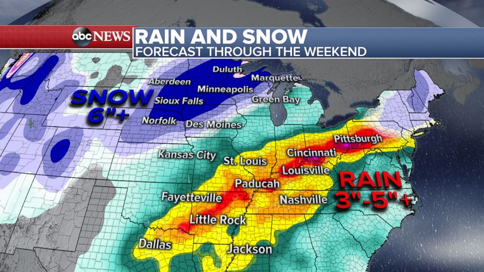 PHOTO:  Rain and Snow Forecast through the weekend.