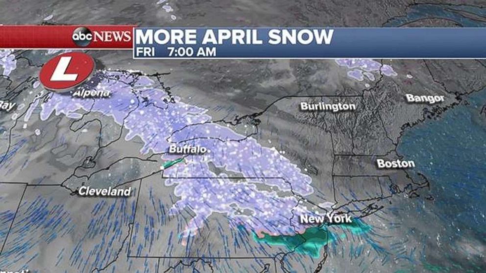 PHOTO: The first snow will move from the Plains to the Northeast Thursday night into Friday morning.