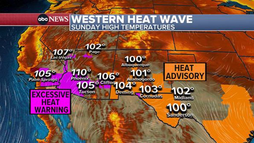 PHOTO: More than 37 million Americans are on alert for dangerous heat across 9 states from the Pacific Northwest to the Desert Southwest to the Florida Peninsula.