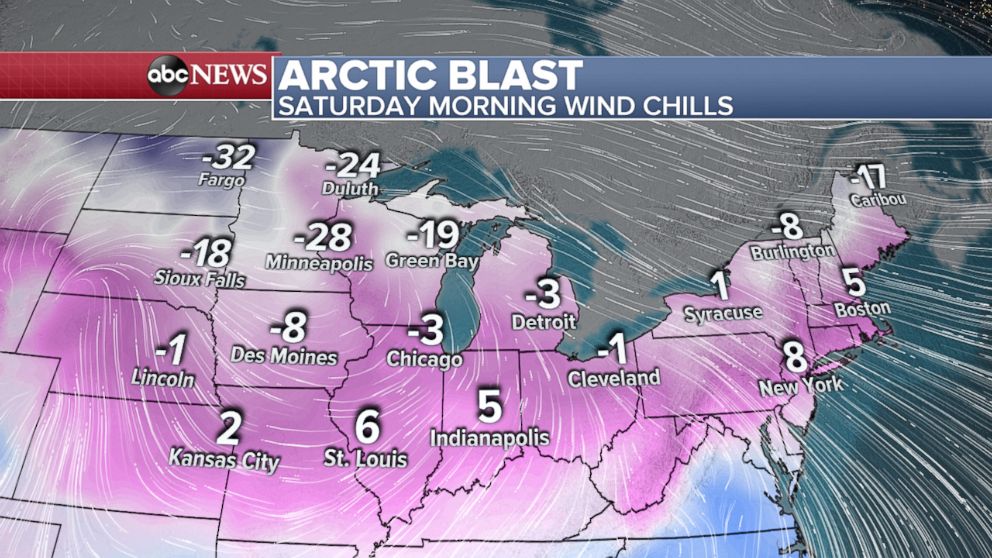 PHOTO: Arctic Blast weather map.