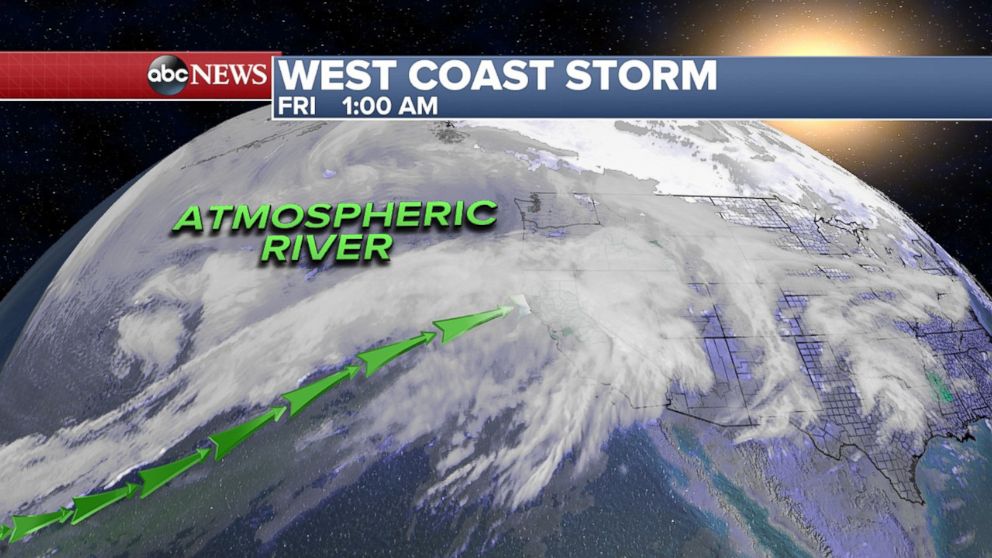 PHOTO: An Atmospheric River is streaming moisture into California bringing a flood threat in the weekend.