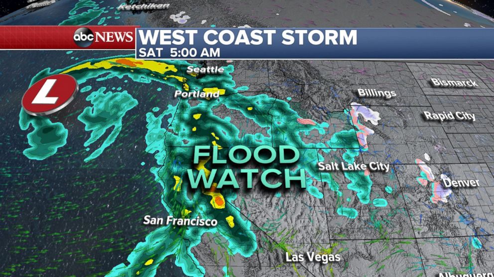 PHOTO: Flooding, mudslides, and debris flow are possible in California through Saturday, April 7, 2018.