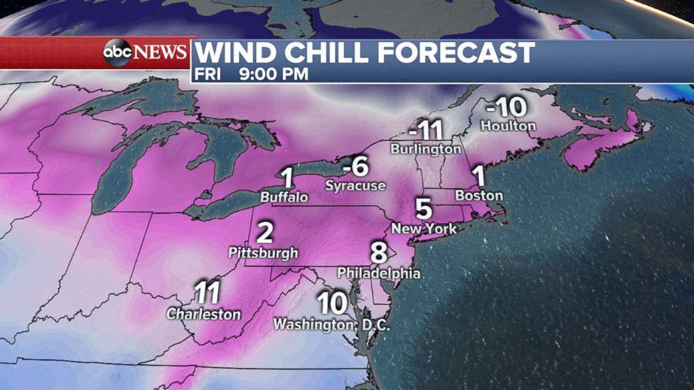PHOTO: A cold and blustery Friday is on tap for the Northeast.