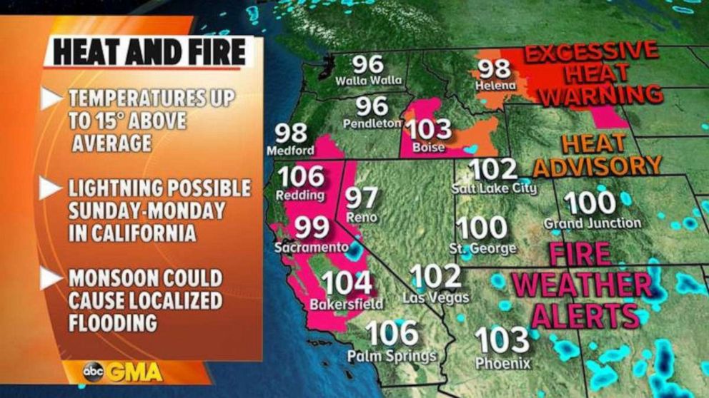 PHOTO: Heat and Fire weather map