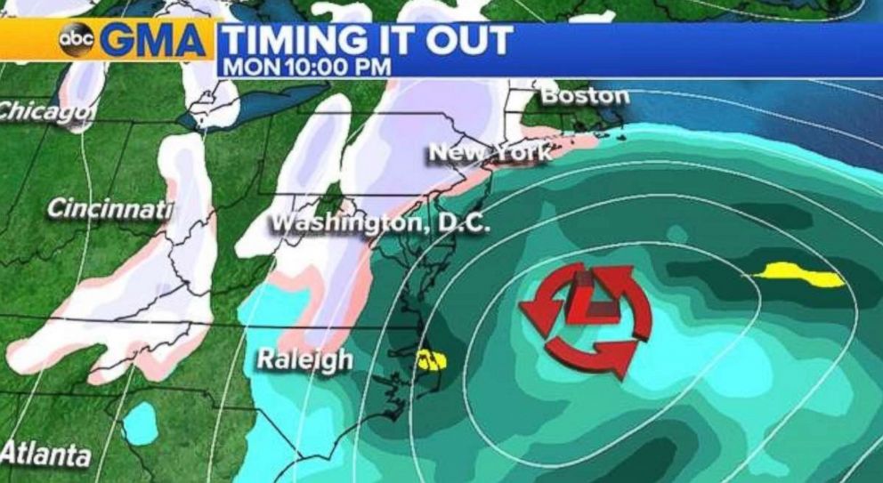 PHOTO: A nor’easter is expected to bring snow to the Northeast by Monday evening.