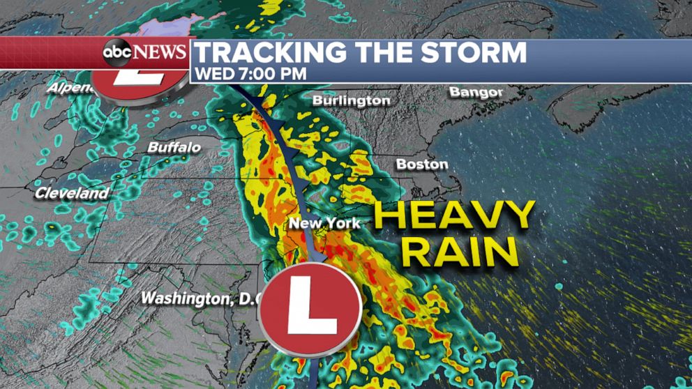 PHOTO: Tracking the storm through Wednesday night weather map.