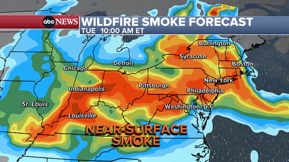 Canadian wildfire smoke returns to parts of the Midwest and Northeast