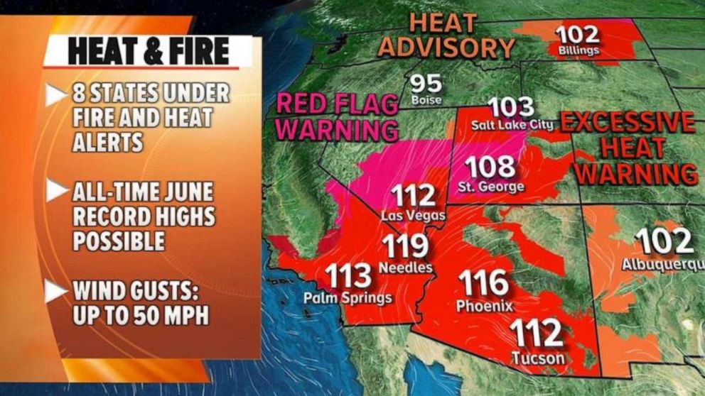 PHOTO: Heat and fire in the West on June 14, 2021.