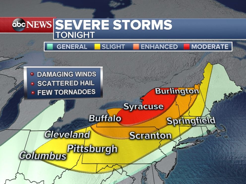 PHOTO: Severe: 25 million American are in the severe storm zone on Friday