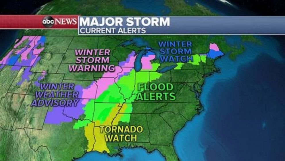 PHOTO: Tracking the storm through Saturday morning weather map.