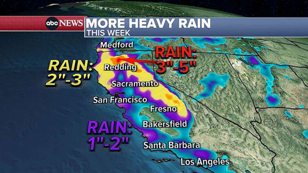 PHOTO: Locally 2 to 5” of rain possible for parts of northern California with this storm system