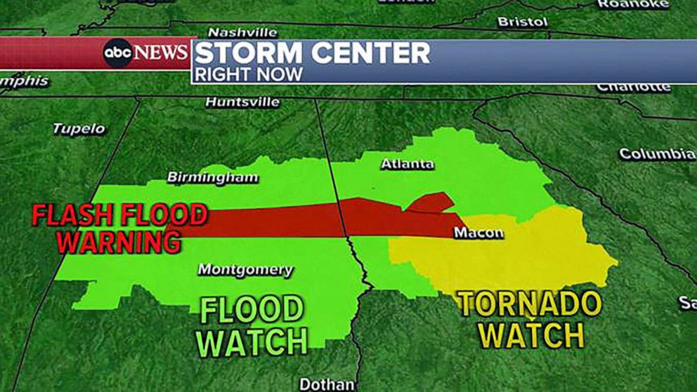 PHOTO: Weather alerts issued for Alabama and Georgia on March 27, 2023.