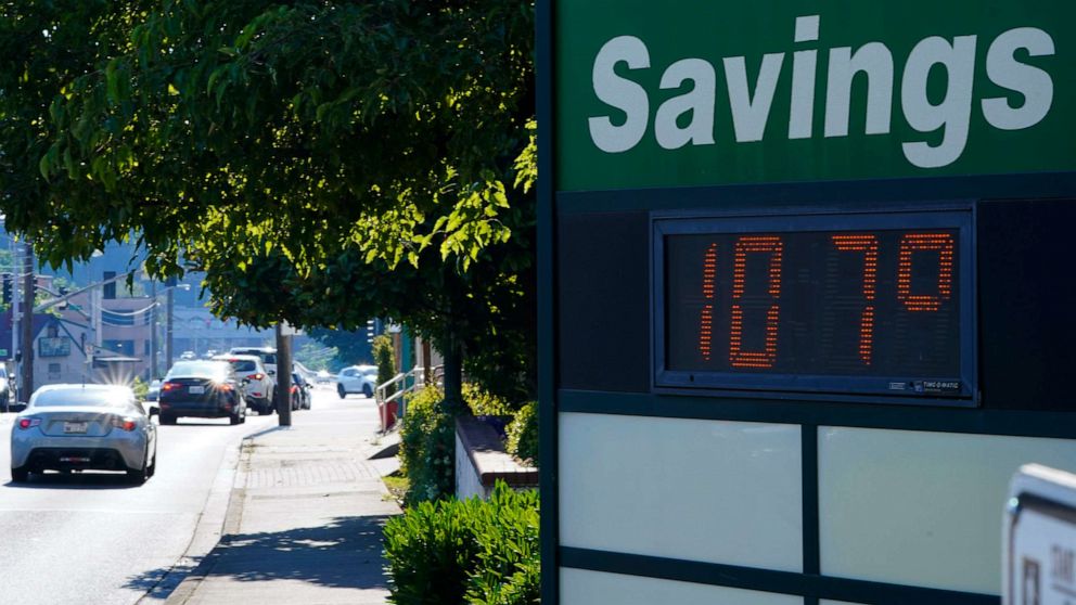 PHOTO: A display at an Olympia Federal Savings branch shows a temperature of 107 degrees Fahrenheit, June 28, 2021, in Olympia, Wash.