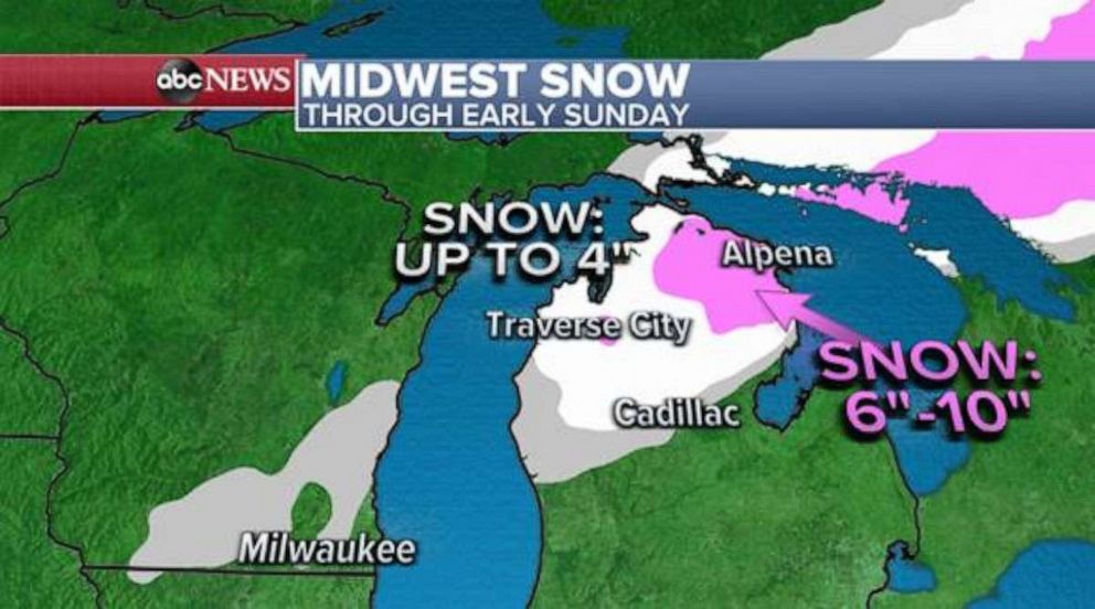 PHOTO: Snow fell Dec. 11, 2020, in parts of the Midwest, from Nebraska to Wisconsin.