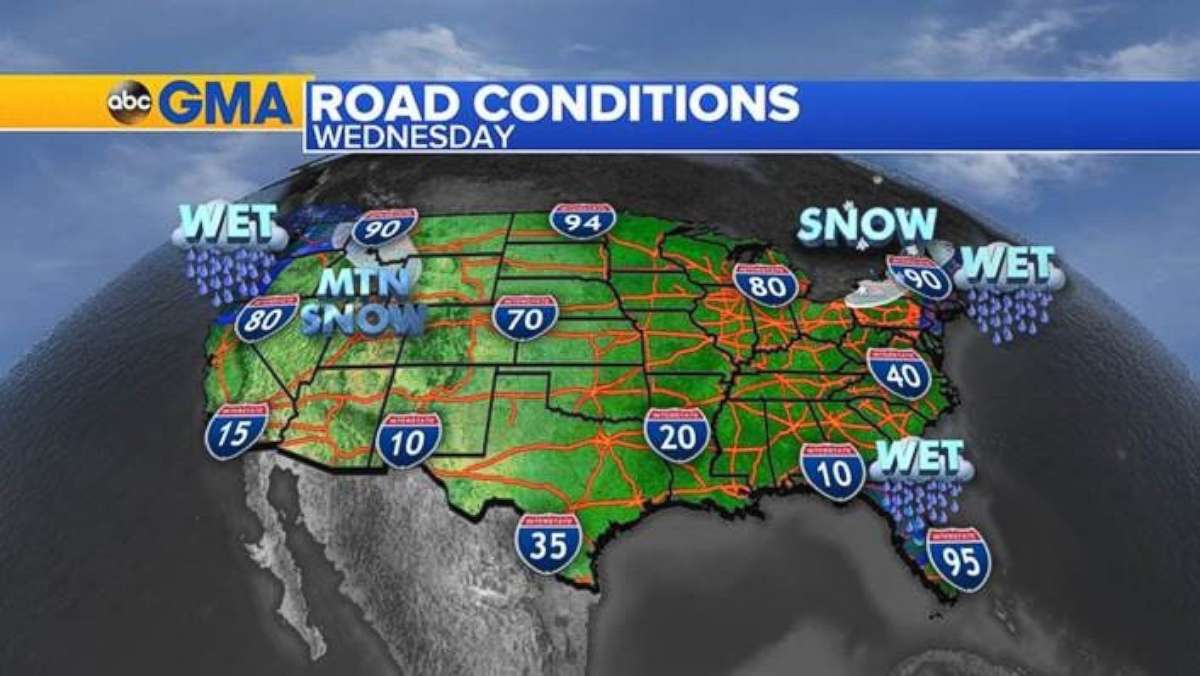 PHOTO: There are a few trouble spots looking ahead to the travel forecast for the day before Thanksgiving. 