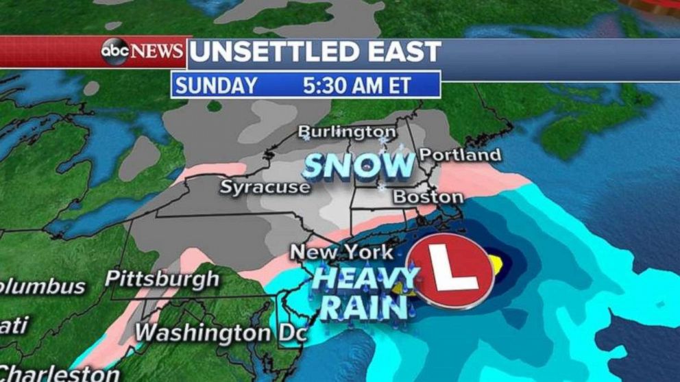 Snow is a possibility this weekend in the Northeast.