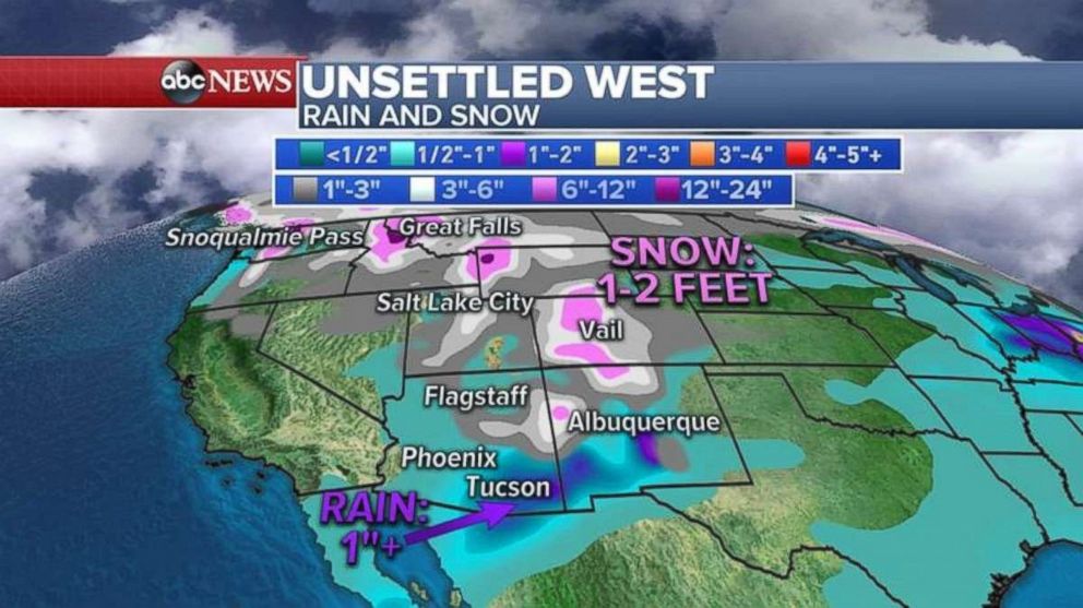 Parts of Colorado may see 2 feet of snow.