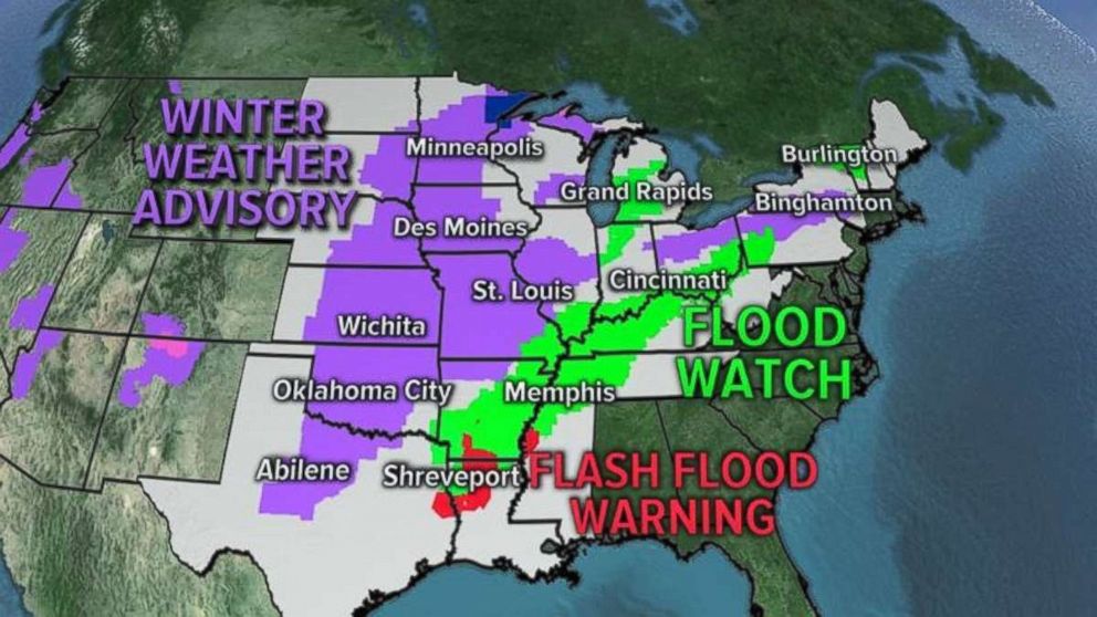 This morning, flood watches and warnings stretch from Texas all the way up to Vermont due to heavy rains.