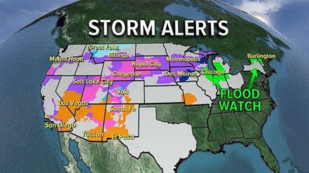 Two dozen states are under storm alerts.