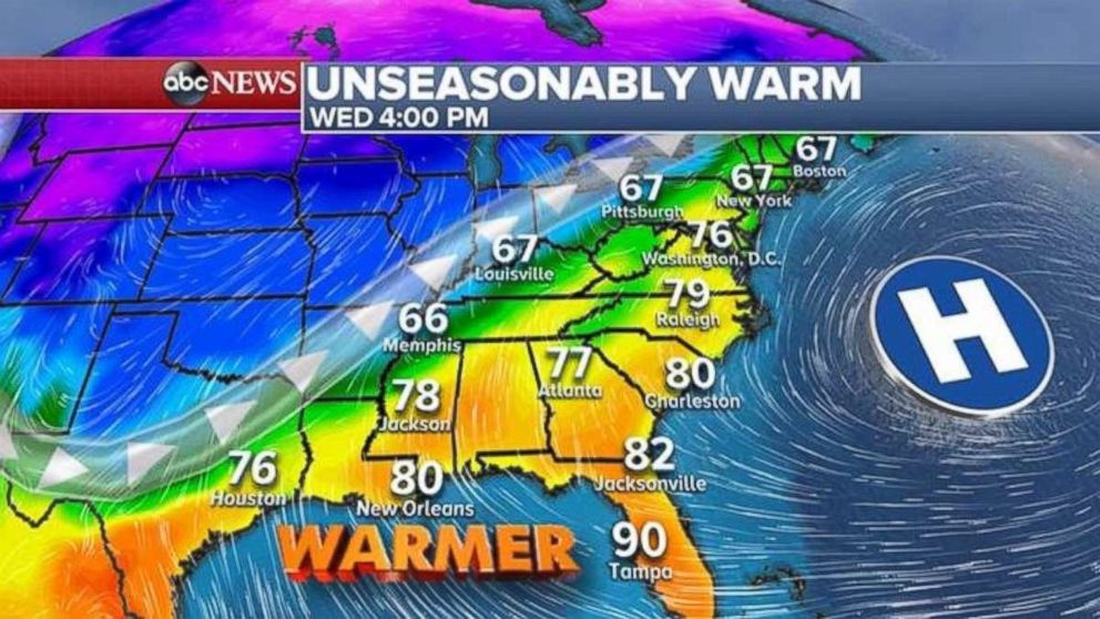 Florida may see record highs on Wednesday.