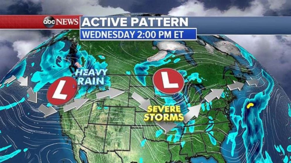 Two storms will being rain to the Northern Plains and Pacific Northwest later this week.