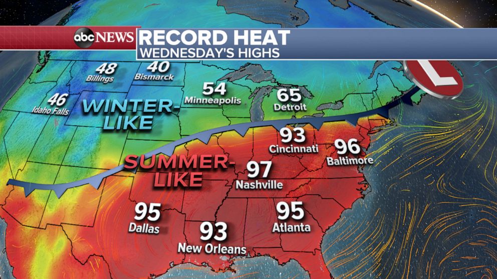 PHOTO: Record Heat - Wednesday Highs