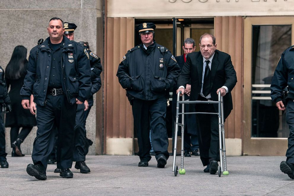 PHOTO: Harvey Weinstein leaves New York City Criminal Court, Jan. 16, 2020, in New York.