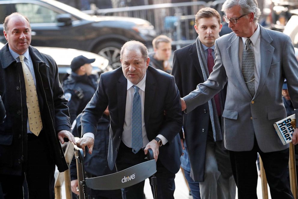 PHOTO: Harvey Weinstein arrives at New York Criminal Court in New York, Feb. 24, 2020.  
