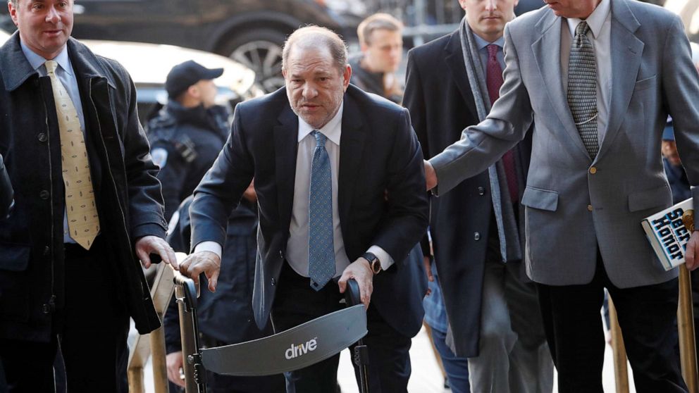PHOTO: Harvey Weinstein arrives at New York Criminal Court in New York, Feb. 24, 2020. 