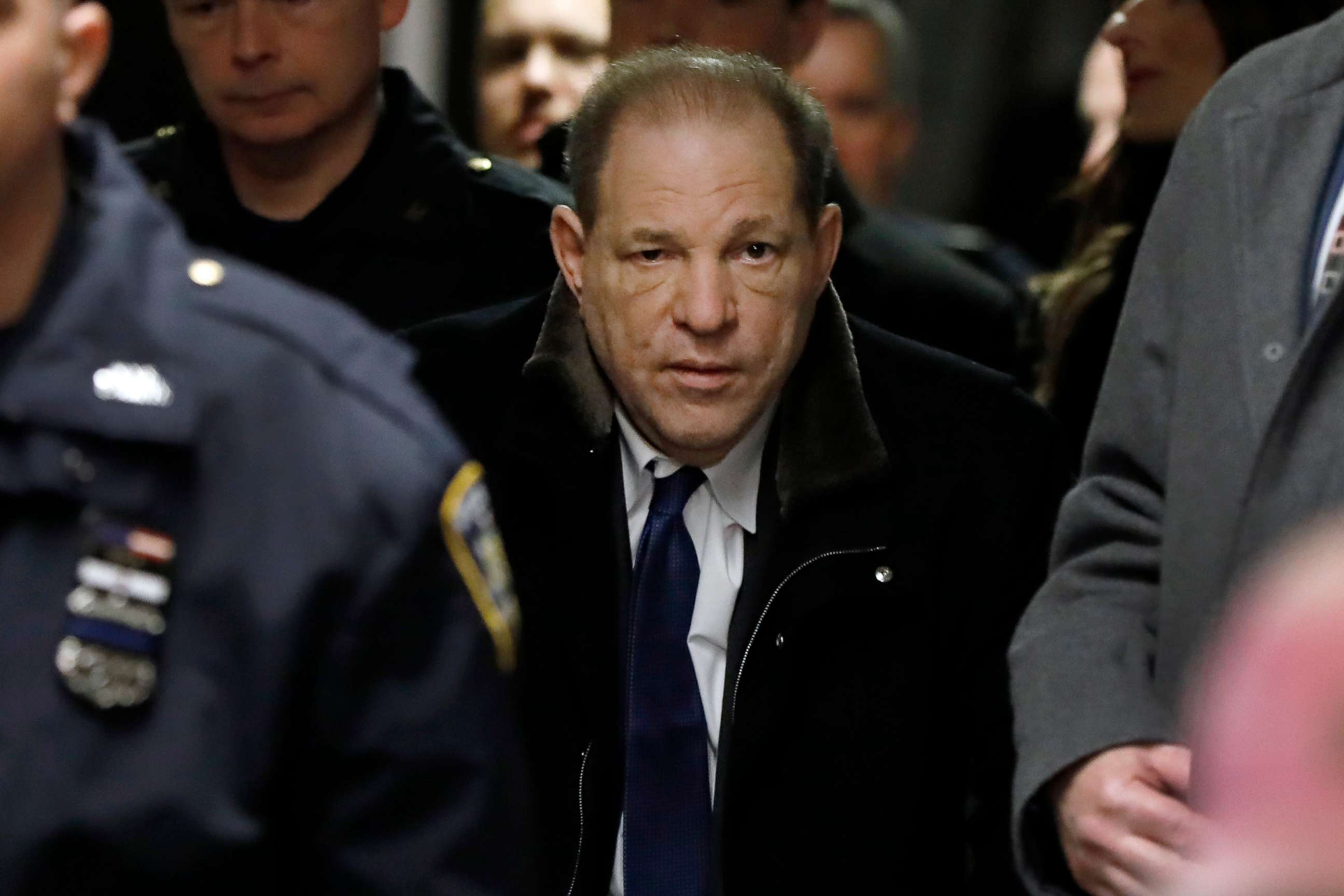 PHOTO: Harvey Weinstein leaves court during his rape trial, Jan. 21, 2020, in New York.