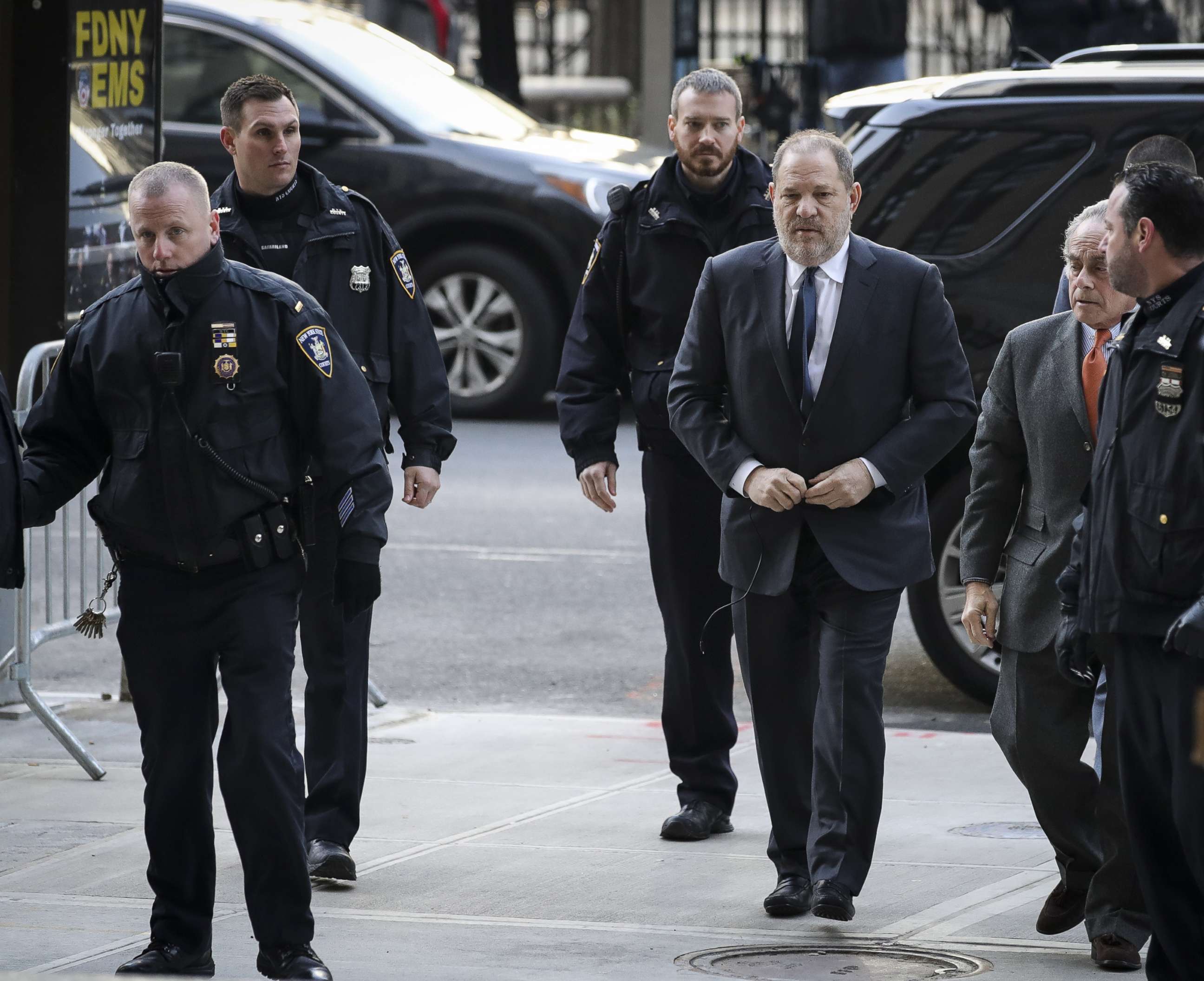 PHOTO: Harvey Weinstein arrives with his lawyer Ben Brafman for a court hearing at New York Criminal Court, Dec. 20, 2018, in New York City.